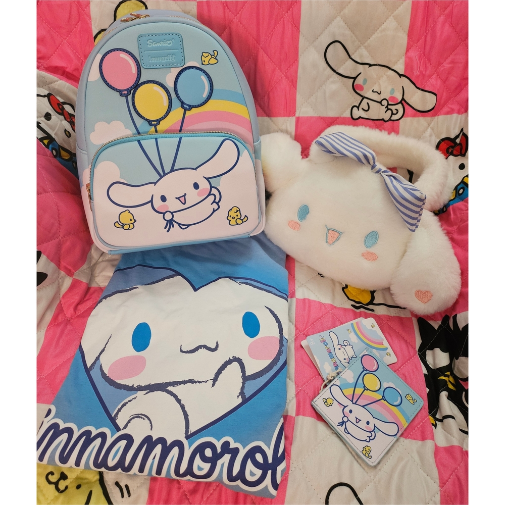 Loungefly Cinnamoroll Backpack and Plush Set - Blue and White
